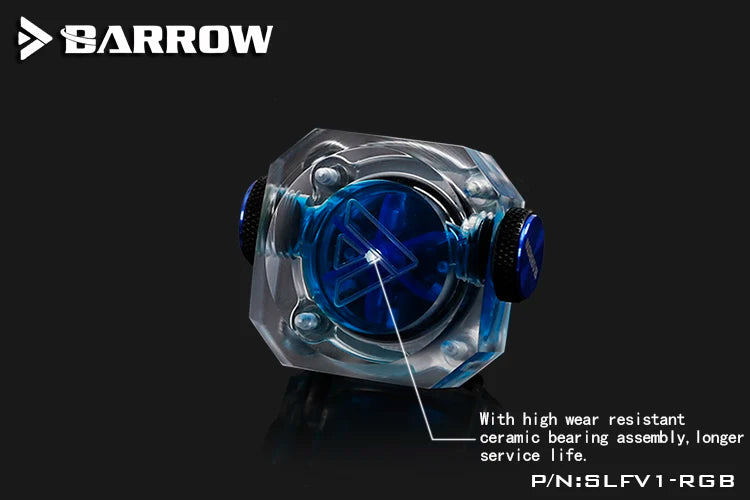 Barrow PC Water Cooling Flow Meter Indicator 5V 3 Pin LRC2.0 Version SLFV1-RGB for Water Cooling System RGB Flow Monitor