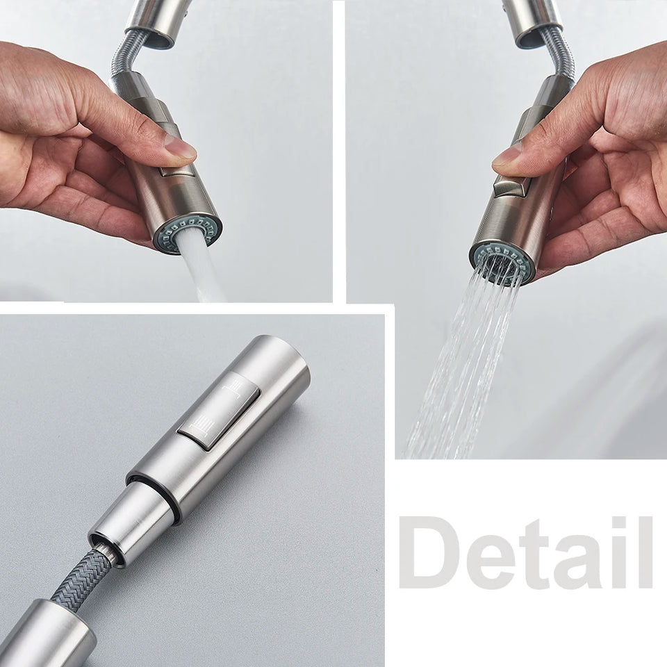 Smart Sensor Touch Kitchen Sink Faucet Brushed Nickel Poll Out Spout Black/Gold Sensor Faucets 360 Rotation Crane Two Functions