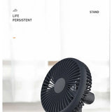 THANKSHARE Desktop Fan 2000mAh Battery Capacity USB Charging Desk Super Mute Laptop Cooler Desktop Fan 4 Speed Cooling Gadgets