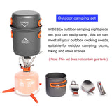 Widesea Camping Cookware Set Outdoor Tableware Equipment Supplies Burner Stove Folding Knife Fork Portable Pot Suit Tourism Cup