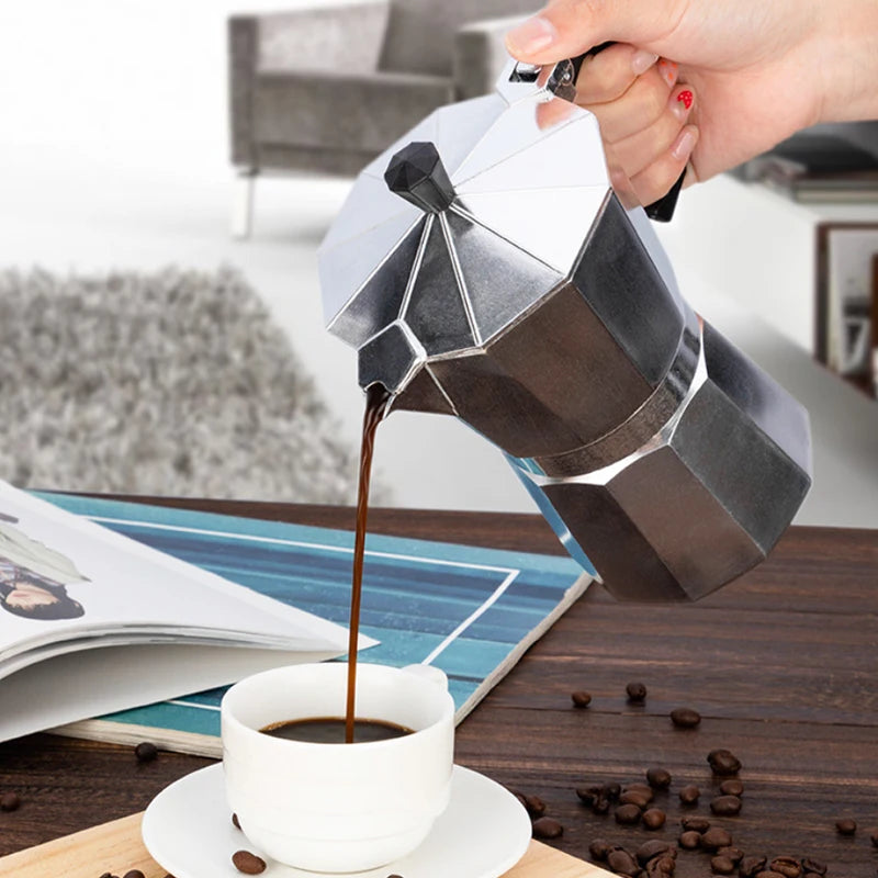 Coffee Maker Aluminum Espresso Percolator Pot Coffee Maker Moka Pots 1cup/3cup/6cup/9cup/12cup Stovetop Coffee Maker