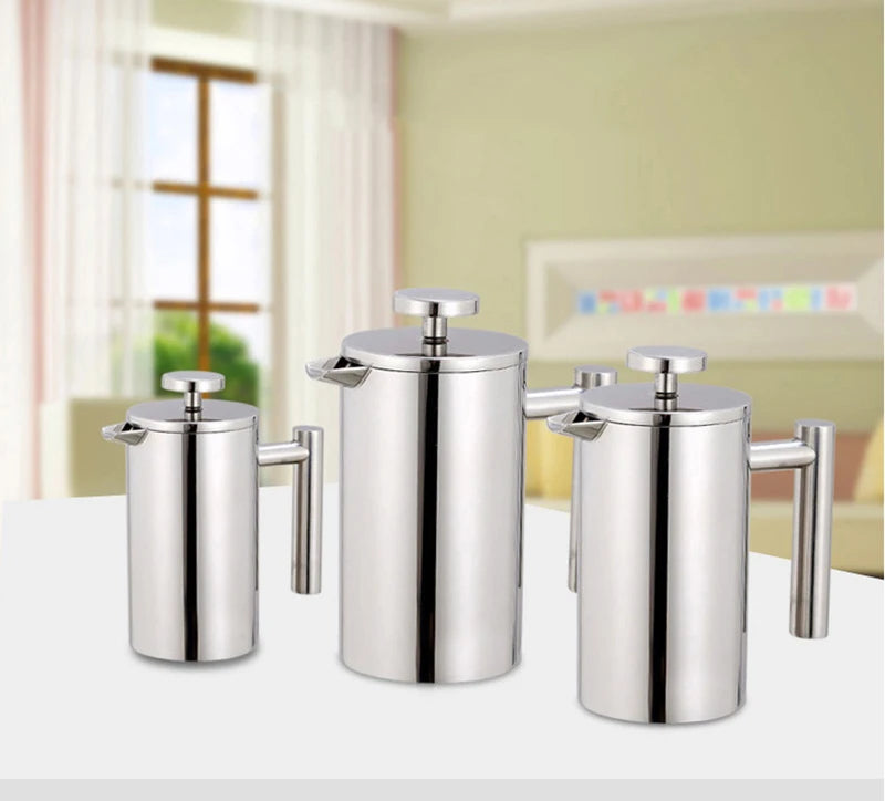 1.5L / 2L Coffee Maker French Press Stainless Steel Espresso Coffee Machine French Press Double-Wall Insulated Coffee Tea Maker
