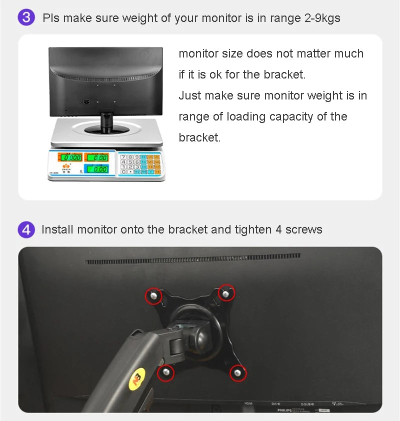 NB F160 Gas Spring 360 Degree Desktop 17"-27" Dual Monitor Holder Arm Full Motion Monitor Mount Bracket Load 2-9kg each