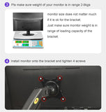 NB F160 Gas Spring 360 Degree Desktop 17"-27" Dual Monitor Holder Arm Full Motion Monitor Mount Bracket Load 2-9kg each