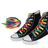 1Pair Colorful Flat Shoe laces Rainbow Gradient Shoelaces for High-top Canvas Sneaker Laces Shoes accessories Shoelace Strings