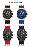 MINI FOCUS Watches Men Blue Silicone Strap Sport Watch Waterproof Luminous Chronograph Quartz Wristwatch часы мужские reloj 0417
