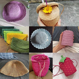 280-300M/roll Natural Raffia Straw Yarn for Knitting Crocheting Paper Threads Diy Handmade Summer Sunhat Beach Bag Freeshipping
