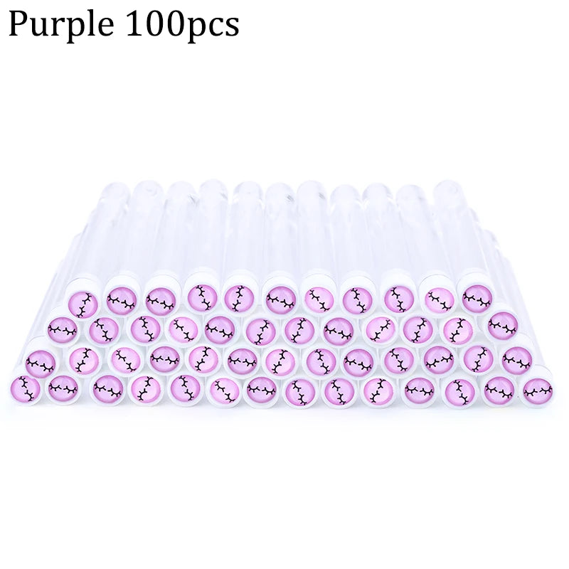 Reusable Eyebrow Brush Tube Disposable Eyelash Brushes Mix Eyebrow Brush with New Eelash Resin Drill Replaceable Makeup Brushes