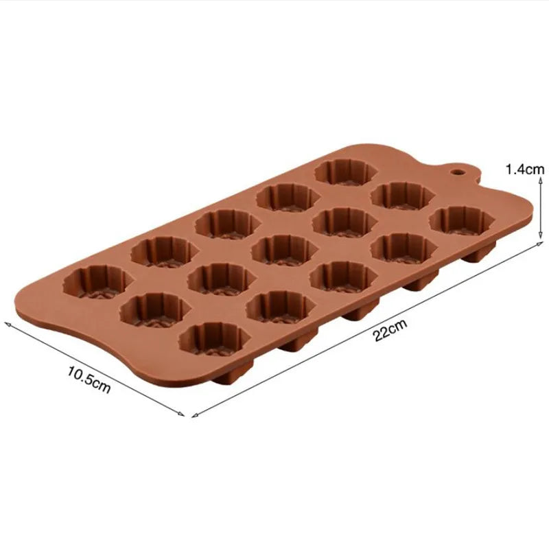 Coffee Chocolate Mould 15 Cavity Silicone Flower Rose Chocolate Cake Soap Mold Ice Trays Baking Mould Cake Decorating Tools