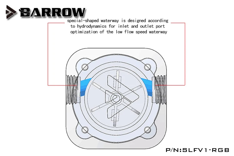 Barrow PC Water Cooling Flow Meter Indicator 5V 3 Pin LRC2.0 Version SLFV1-RGB for Water Cooling System RGB Flow Monitor