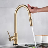 Pull Out Touch Sensor Kitchen Faucet 360 Rotation Smart Kitchen Faucet Sensor Tap Faucet Single Handle Mixer Tap