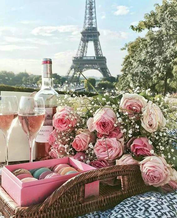 HOMFUN Diamond Painting Full Square/Round Drill 5D DIY "Rose flower car Tower" Daimond Embroidery Rhinestone Cross Stitch Decor