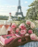 HOMFUN Diamond Painting Full Square/Round Drill 5D DIY "Rose flower car Tower" Daimond Embroidery Rhinestone Cross Stitch Decor