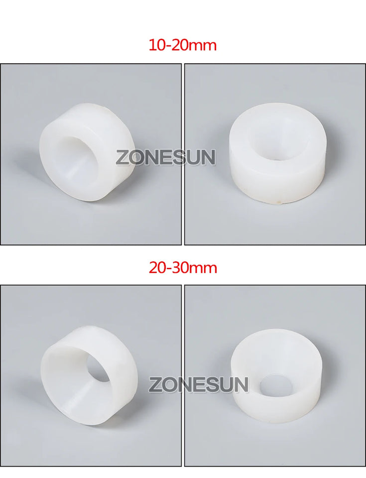 ZONESUN Cap screwing chuck, bottle cap adoptor of capping machine, silicone capping chuck,10-50mm, anti-wear