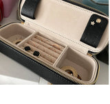 Personalized Cosmetic Bag Pu Leather Women Travel Makeup Bag with Jewelry Organizer Case 2 in 1 Ladies Travel Clutch Pouch