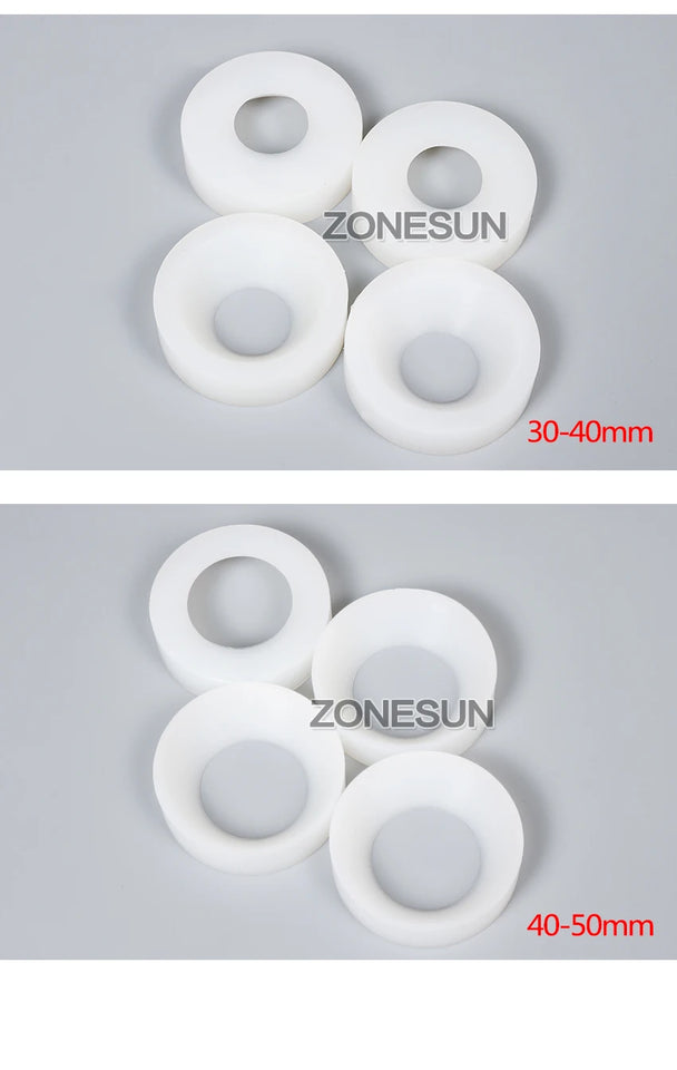 ZONESUN Cap screwing chuck, bottle cap adoptor of capping machine, silicone capping chuck,10-50mm, anti-wear