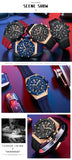 MINI FOCUS Watches Men Blue Silicone Strap Sport Watch Waterproof Luminous Chronograph Quartz Wristwatch часы мужские reloj 0417