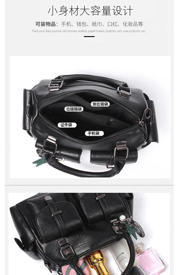 Luxury Brand Designer Women'S Handbag Fashionable Soft Leather Shoulder Bag Large Capacity Crossbody Bag Classic Retro Tote Bag
