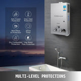 Sihao LPG Gas Hot Water Heater 6L-18L Tankless Instant Butane Propane Gas Boiler With Shower Kit LCD Display For Home Camping ﻿