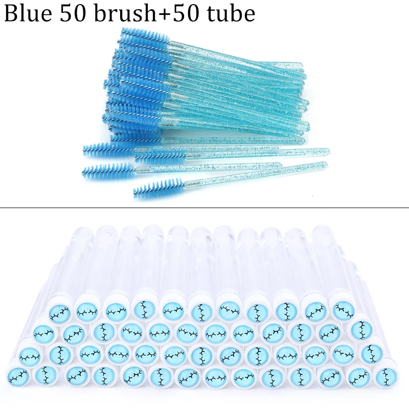 Reusable Eyebrow Brush Tube Disposable Eyelash Brushes Mix Eyebrow Brush with New Eelash Resin Drill Replaceable Makeup Brushes
