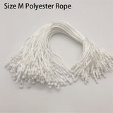 100PC /lot Plastic Tag White Beige Black Hang Tag Polyester Rope String Snap Lock Pin Loop Tie Fasteners