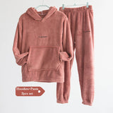 Women Winter Flannel Pajama Set Fleece Pajamas Sleepwear Homewear Thick Warm Velvet Female Suit Fall Sweatshirt Ladies Pyjama