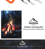 Widesea Camping Cookware Set Outdoor Tableware Equipment Supplies Burner Stove Folding Knife Fork Portable Pot Suit Tourism Cup