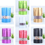 100PCS Stand-up Matte Aluminum Foil Window Ziplock Bag DIY Snack jewelry Spice Candy Customize Logo Brand Gift Storage Pouches