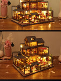 Newest DIY Wooden Dollhouse Japanese Architecture Doll Houses Mininatures with Furniture Toys for Children Friend Birthday Gift