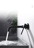Black Bathroom Sink Faucet  Brass Tap Hot Cold Wash Basin Water Swivel Spout Wall Mounted Bath Mixer Brushed Gold Gunmetal