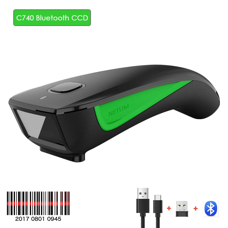NETUM E800 Bluetooth 2D Barcode Scanner Pocket Wireless QR Reader Data Matrix PDF417 IOS Android Windows