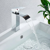 Rozin Deck Mounted Bathroom Basin Faucet Waterfall Vanity Sink Hot and Cold Water Mixer Tap,Chrome,Black,Gold Color