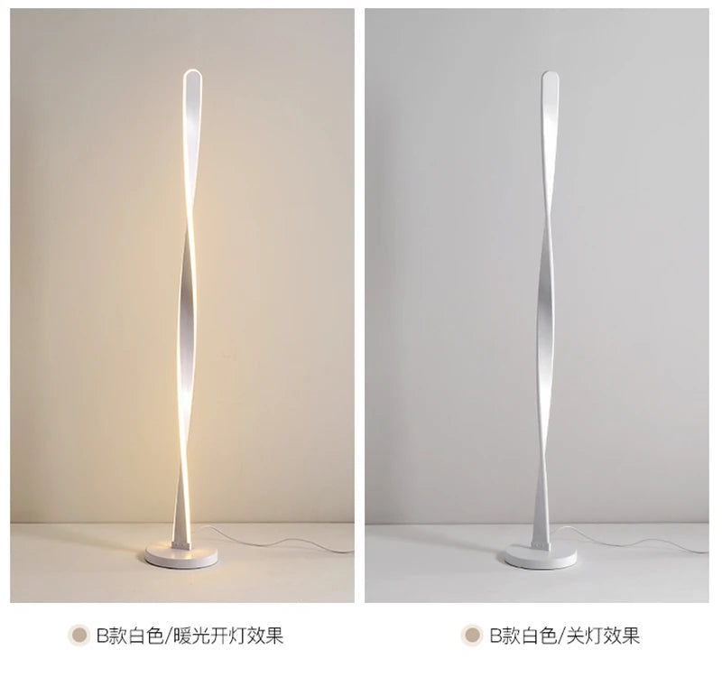 spiral Floor Lamp Modern Long Line Floor Lamp For Living Room Sofa Bedroom Study Living Room Home white standing  Floor Lamp
