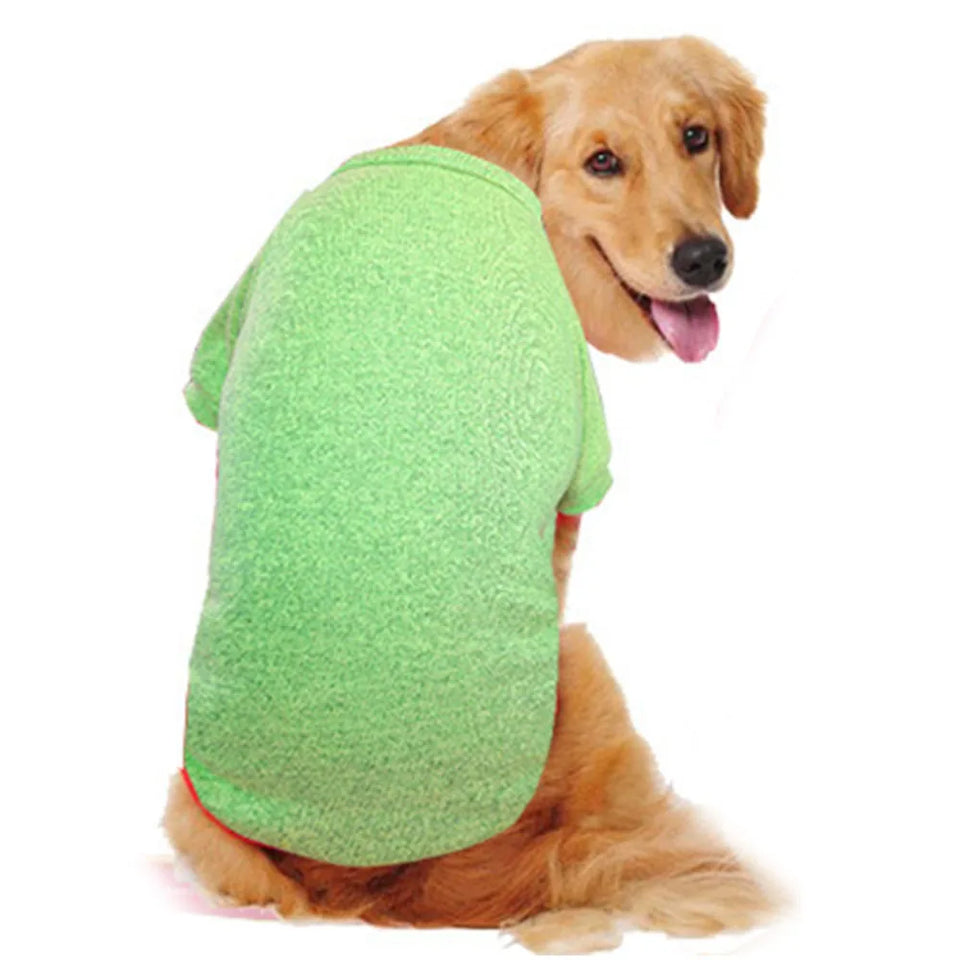 3XL-9XL Winter Warm Large Dog Clothes For Big Dogs Sweater Hoody Pet Wool Sweatshirt Coat For Labrador Samoyed Retriever Alaskan