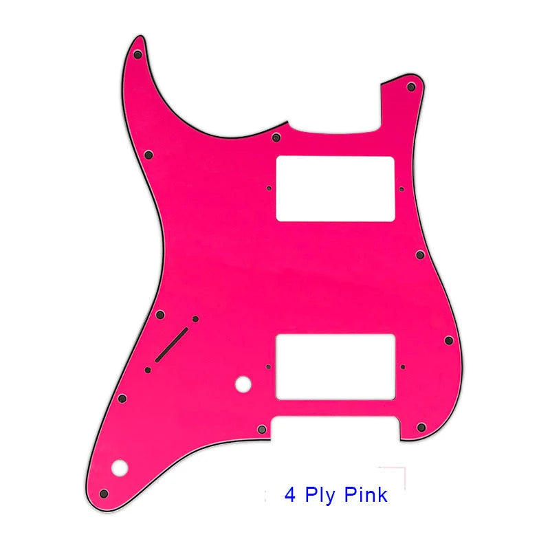 Guitar Pickguard - For FD Strat Left Handed 11 Screw Holes HH PAF Humbucker Scratch Plate 2 Control Holes Various Color Choice