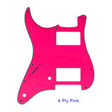 Guitar Pickguard - For FD Strat Left Handed 11 Screw Holes HH PAF Humbucker Scratch Plate 2 Control Holes Various Color Choice