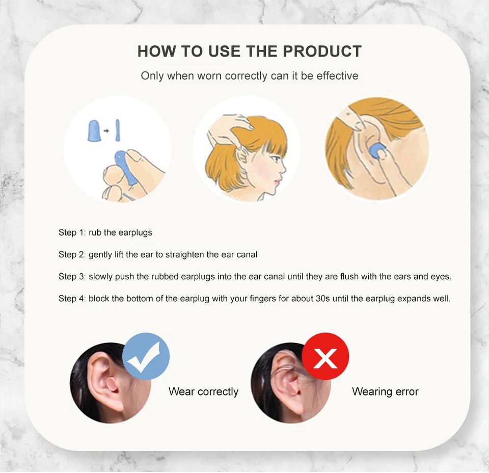 TISHRIC Soft Sleep Earplugs Sleeping Ear Plugs Noise Plugs For Sleeping Noise Reduction Sound Insulation Ear Protection