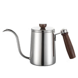 600ML Non-stick Stainless Steel Pour Over Coffee Tea Pot with Thermomet Long Narrow Spout Hand Drip Kettle Coffee Accessories