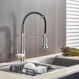 Brushed Gold Kitchen Sink Faucet Spring Pull-down Hot Cold Mixer Faucet Deck Installation Faucet