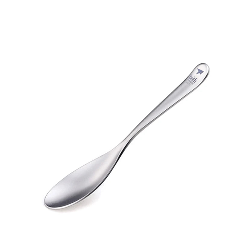 Keith Pure Titanium Rice Spoon Dessert Ice Cream Table Spoon for Kid Restaurant Picnic Tableware Bacteriostatic Healthy Flatware