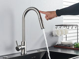 Smart Sensor Touch Kitchen Sink Faucet Brushed Nickel Poll Out Spout Black/Gold Sensor Faucets 360 Rotation Crane Two Functions