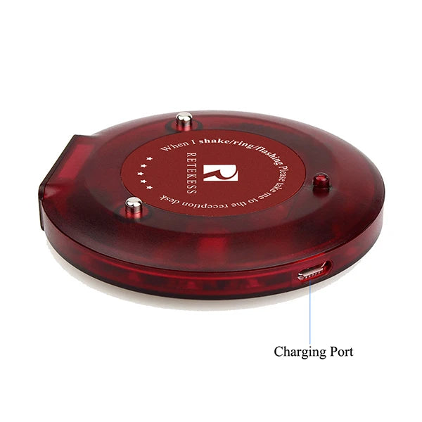 RETEKESS T119 Wireless Restaurant Paging System Coaster Vibrater Buzzer Receiver 2-Way Charge for Cafe Food Trucks