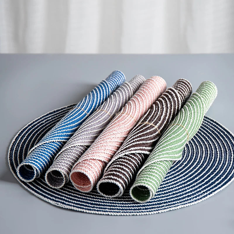 Anti Slip Heat Resistant Coasters for Coffee Tea Mug, Round Table Mat Linen Drink Coaster, Kitchen Accessories Decor Placemats