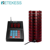 RETEKESS T119 Wireless Restaurant Paging System Coaster Vibrater Buzzer Receiver 2-Way Charge for Cafe Food Trucks