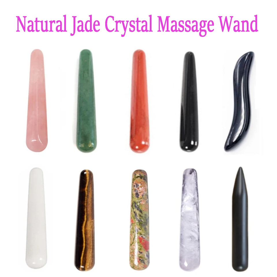 Natural Jade Rose Quartz Wand Facial Skin Care Tools Massage For Face Beauty Lifting Slimming Wholesale&DropShipping