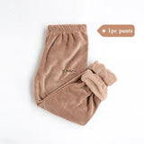 Women Winter Flannel Pajama Set Fleece Pajamas Sleepwear Homewear Thick Warm Velvet Female Suit Fall Sweatshirt Ladies Pyjama