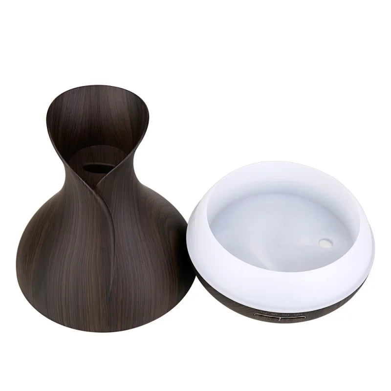 High Quality 500ml Air Humidifier Aroma Essential Oils Diffuser Perfume Wood Grain Aromatherapy Remote Control for Home Bedroom