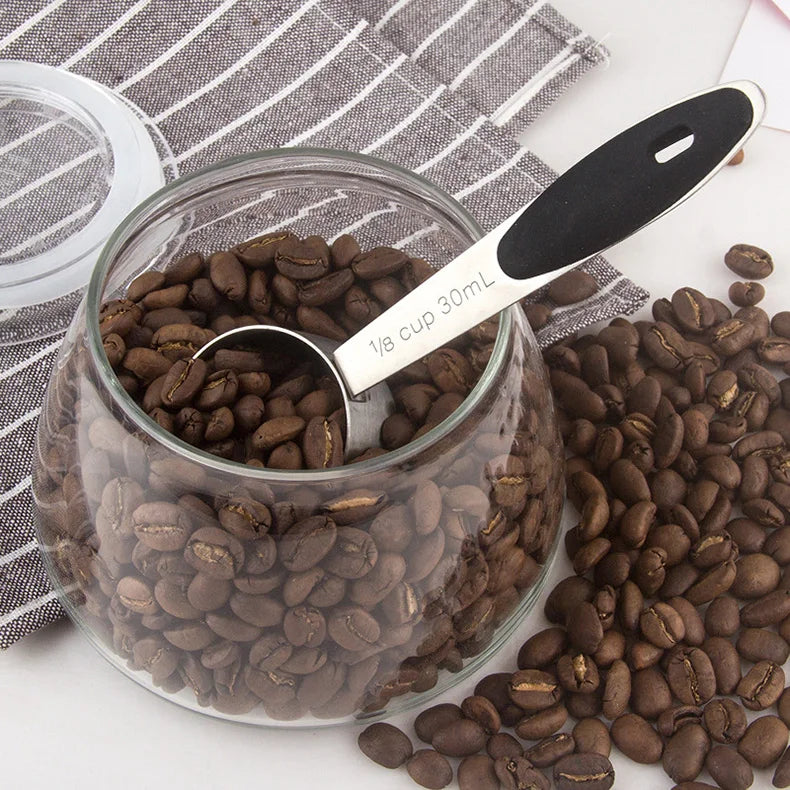 30ml/10g Coffee Bean Spoon Stainless Steel Teaspoons Measure Spoon Coffee Scoop Milk Powder Spoon Home Kitchen Measuring Tool