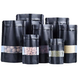 100PCS Stand-up Matte Aluminum Foil Window Ziplock Bag DIY Snack jewelry Spice Candy Customize Logo Brand Gift Storage Pouches