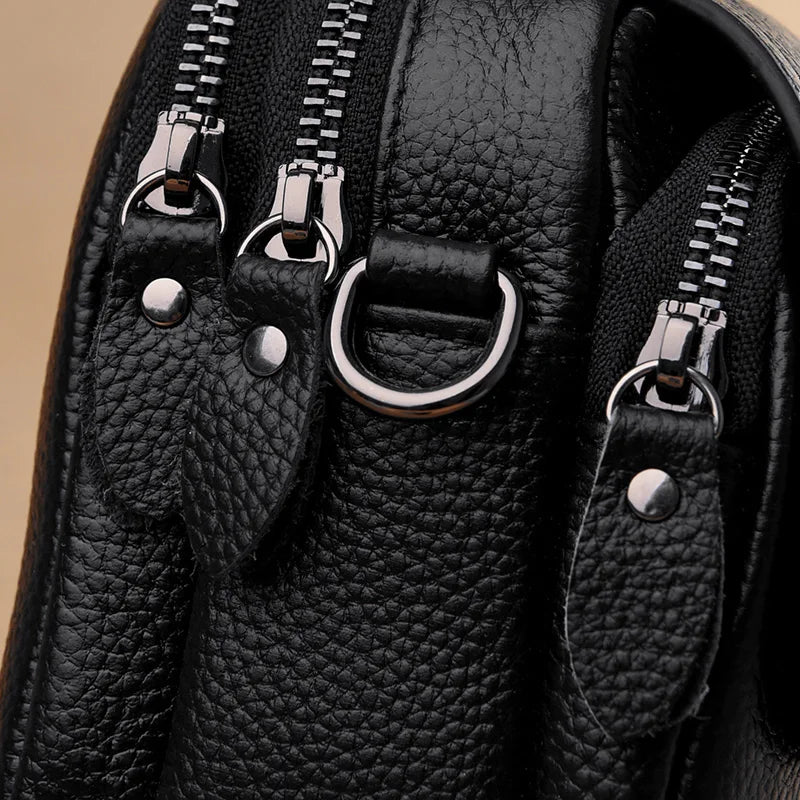 Genuine Leather Women's Casual Fashion Bag Women Messenger Bag Small Shoulder Bag Crossbody Bags for Real Cowhide Women Handbags